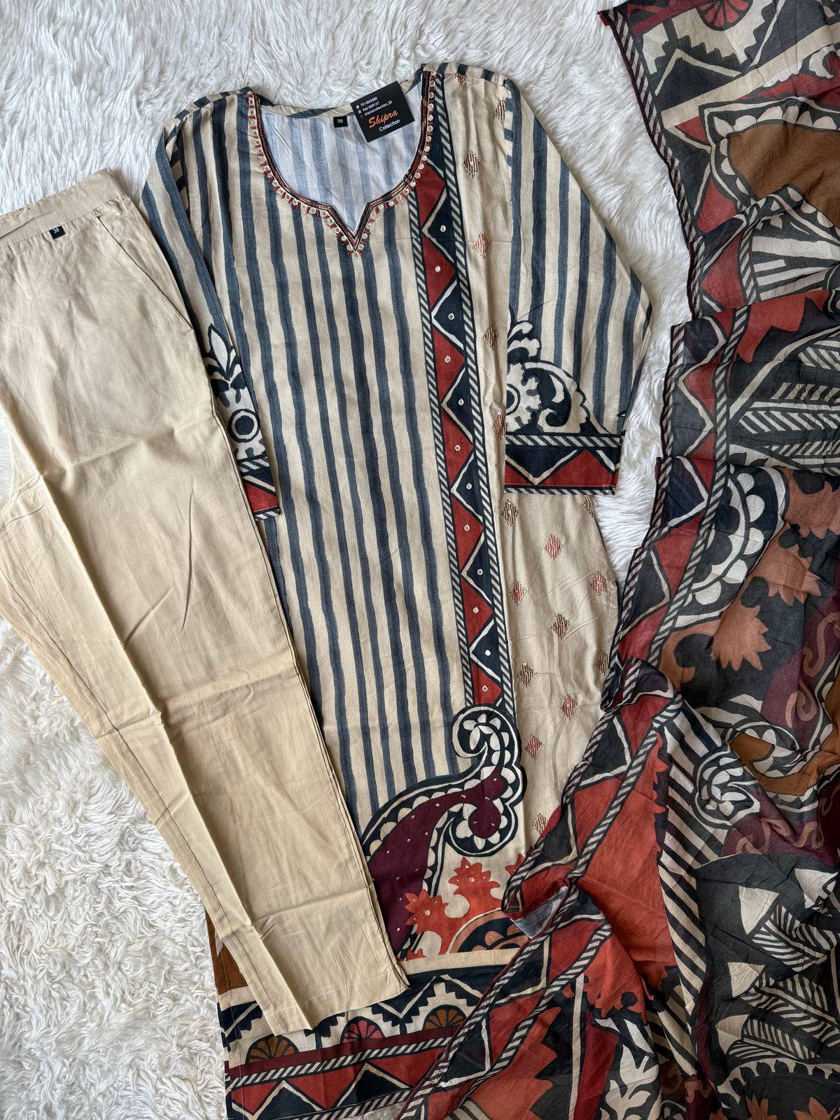 Premium Cotton Kurti Pant Dupatta Set