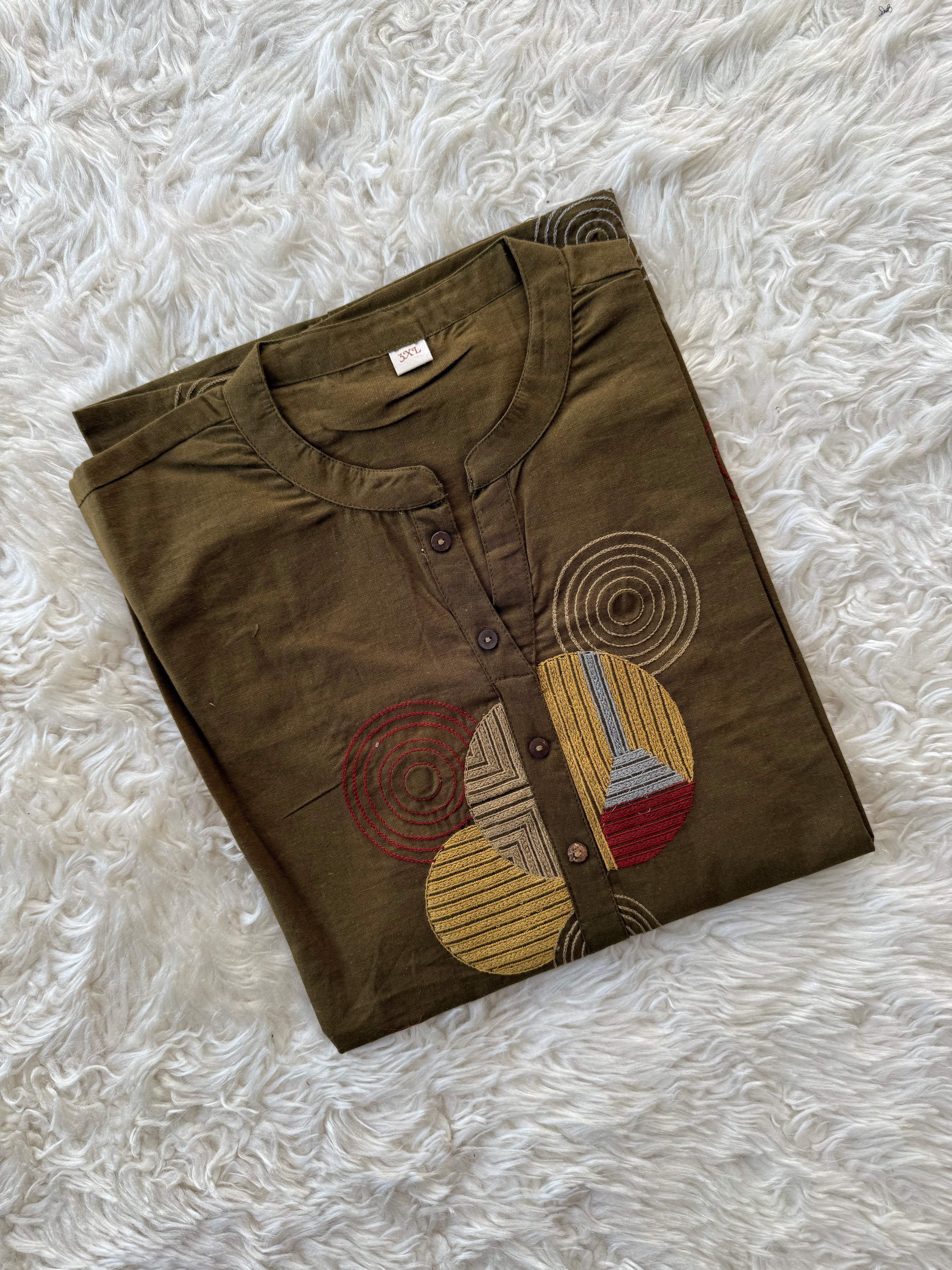 “Plus Size” Khadi Cotton Short Kurti