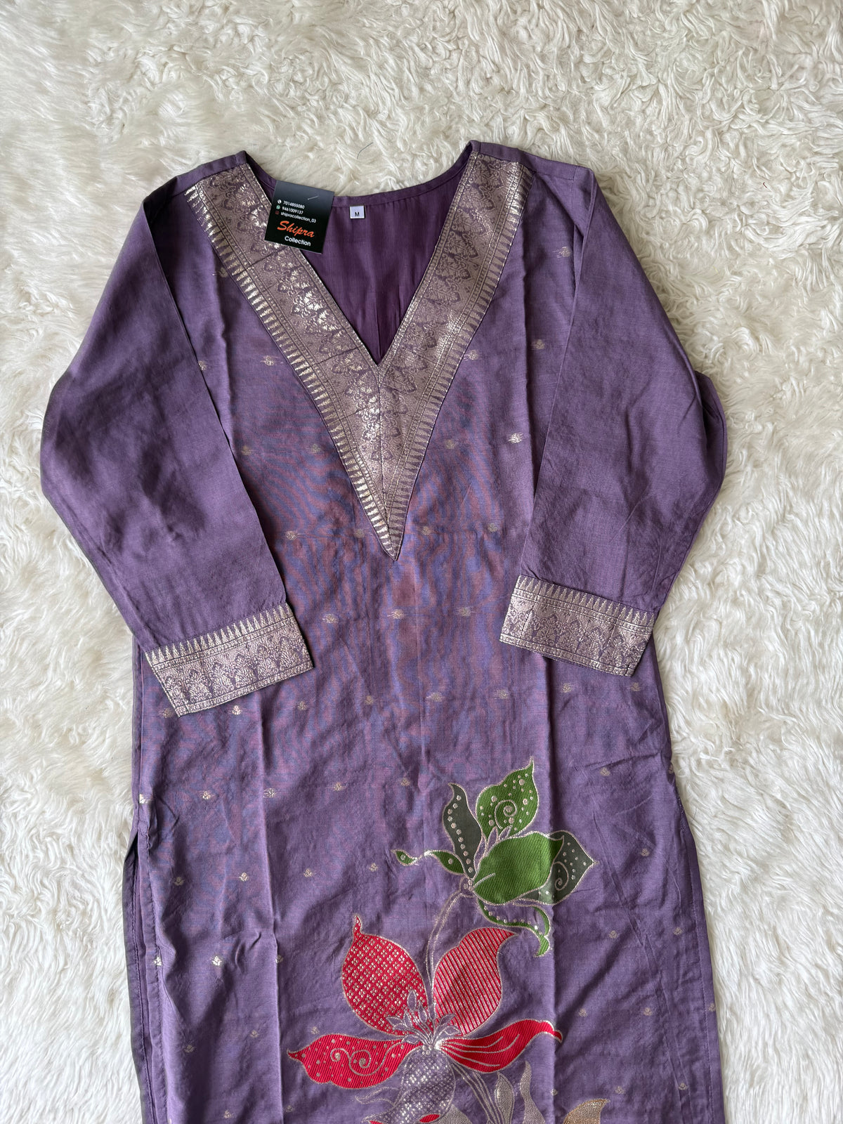 Pure Muslin Silk Kurti Pant Dupatta Set