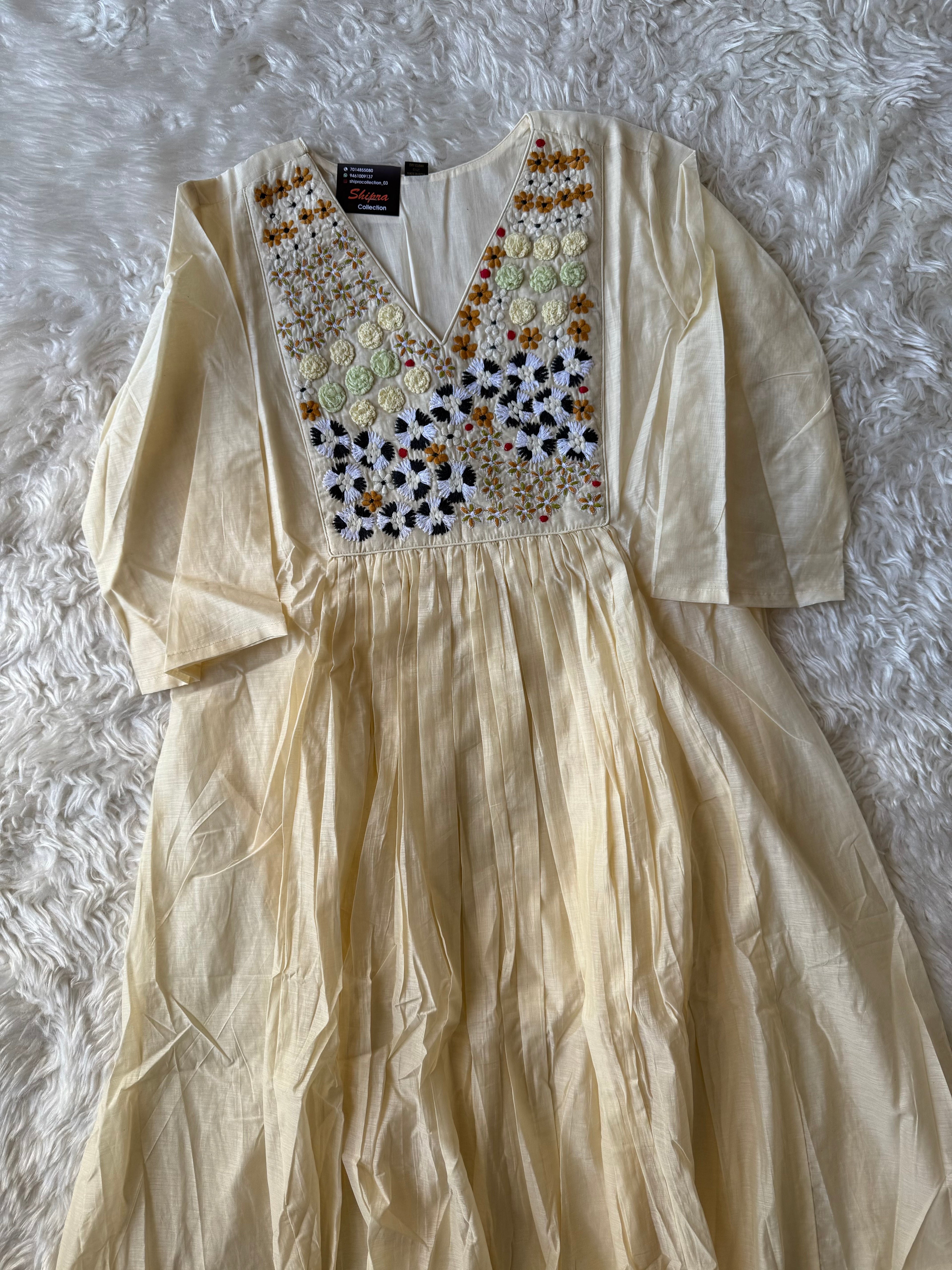 Pure Mul Chanderi Kurti Pant Dupatta Set