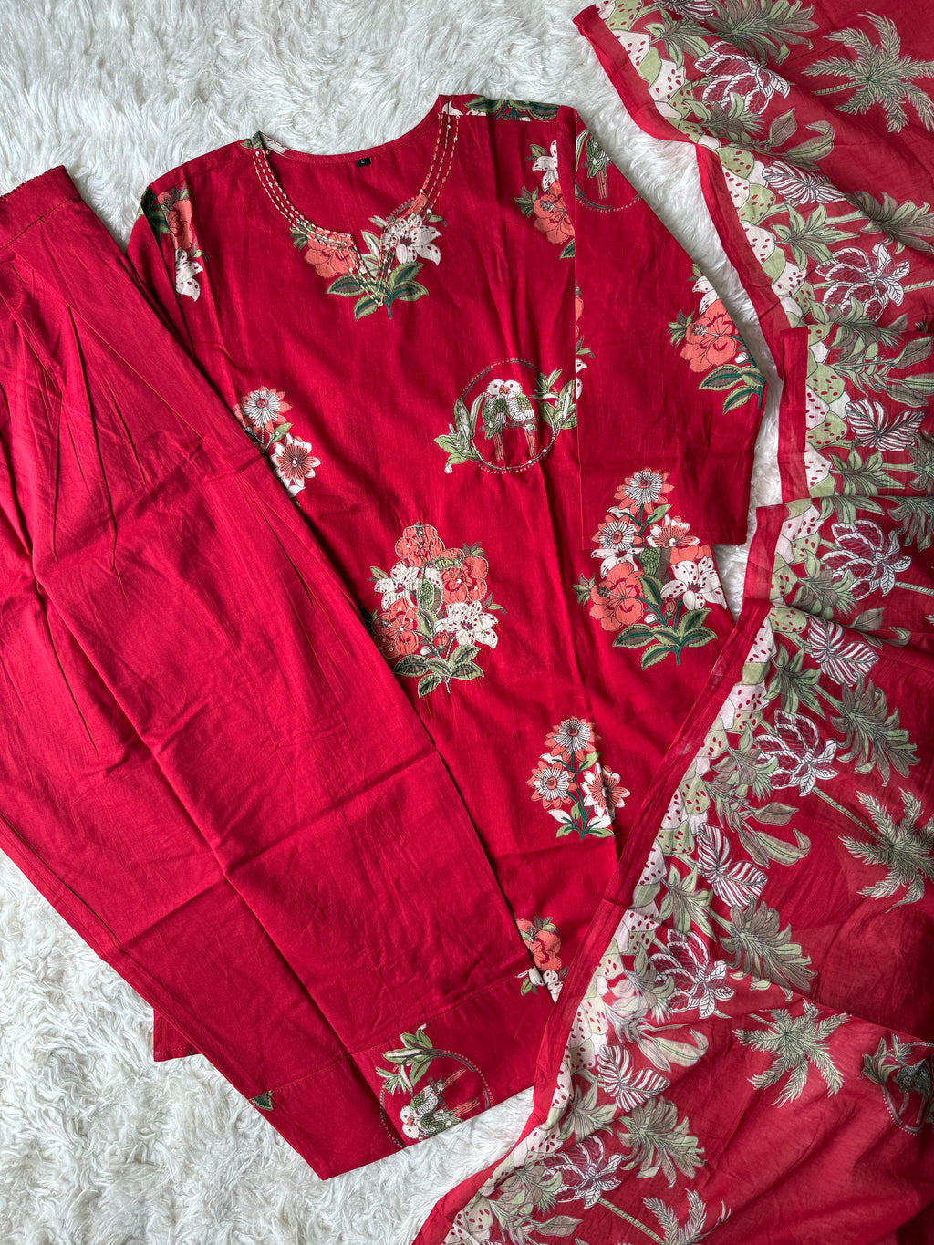 Premium Cotton Kurti Salwar Dupatta Set