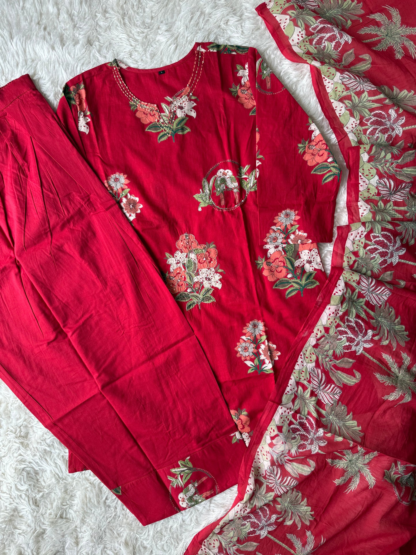 Premium Cotton Kurti Salwar Dupatta Set
