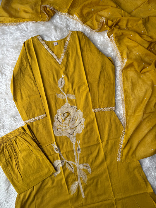 Premium Cotton Kurti Pant Dupatta Set