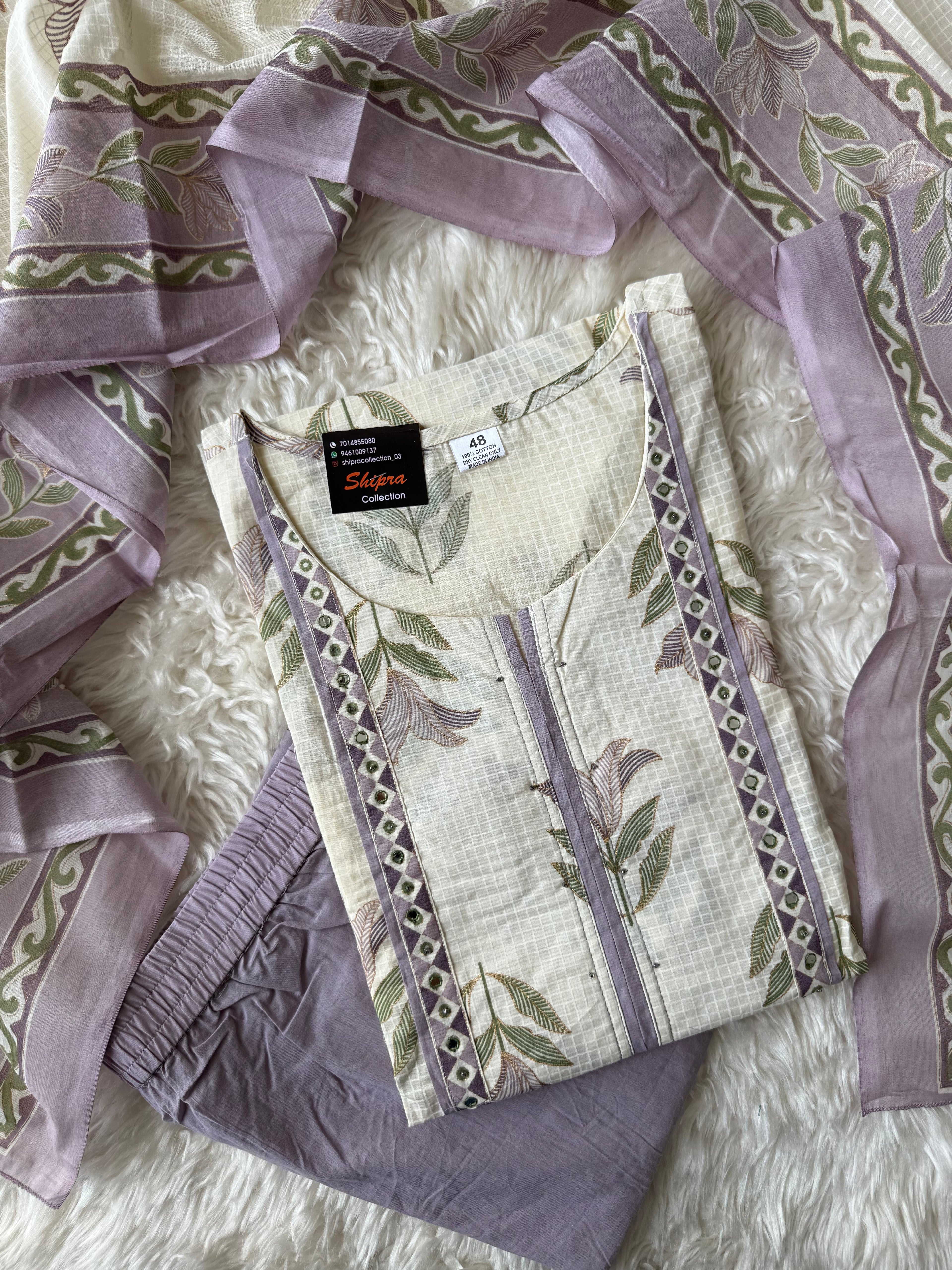 Premium Cotton Kurti Pant Dupatta Set