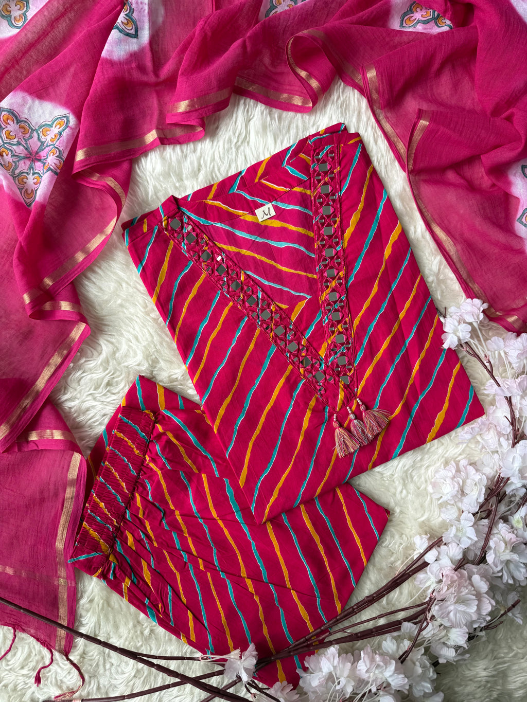 Premium Cotton Lehariya Set
