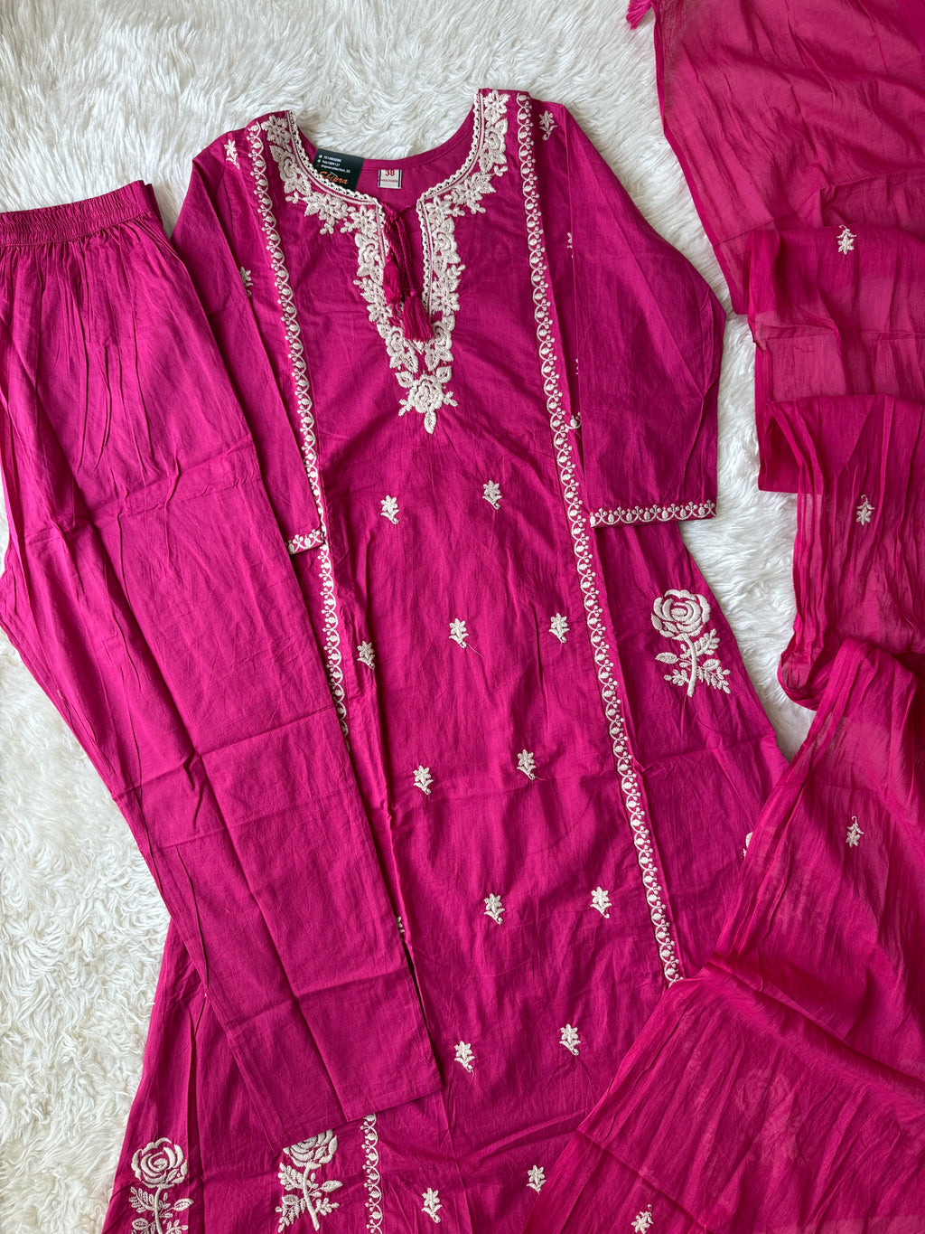Premium Cotton Kurti Pant Dupatta Set