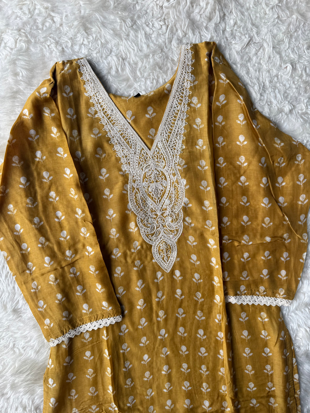 Pure Muslin Silk Kurti Pant Dupatta Set