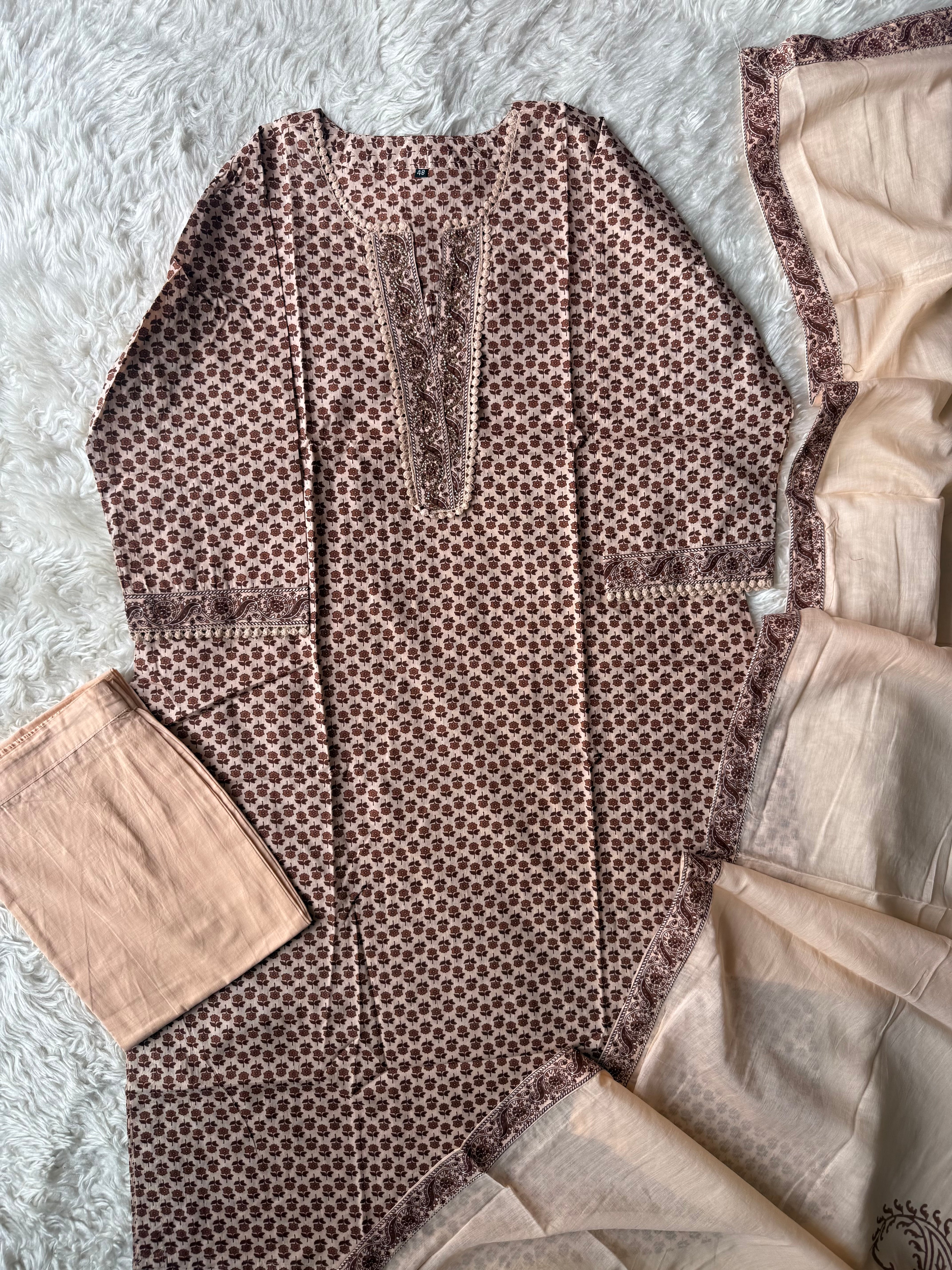 Premium Cotton Kurti Pant Dupatta Set
