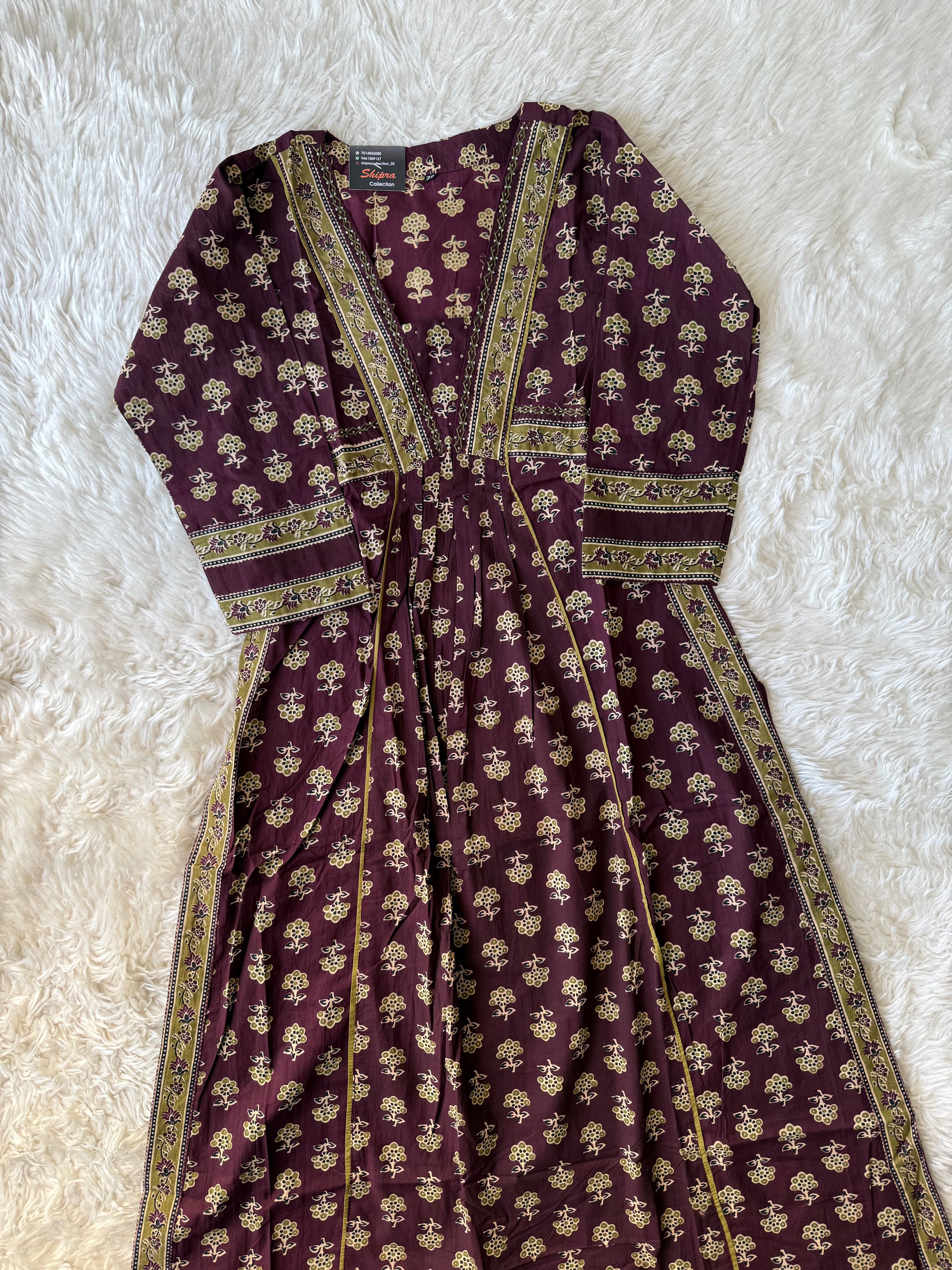 Premium Cotton Aline Kurti Plazo Dupatta Set