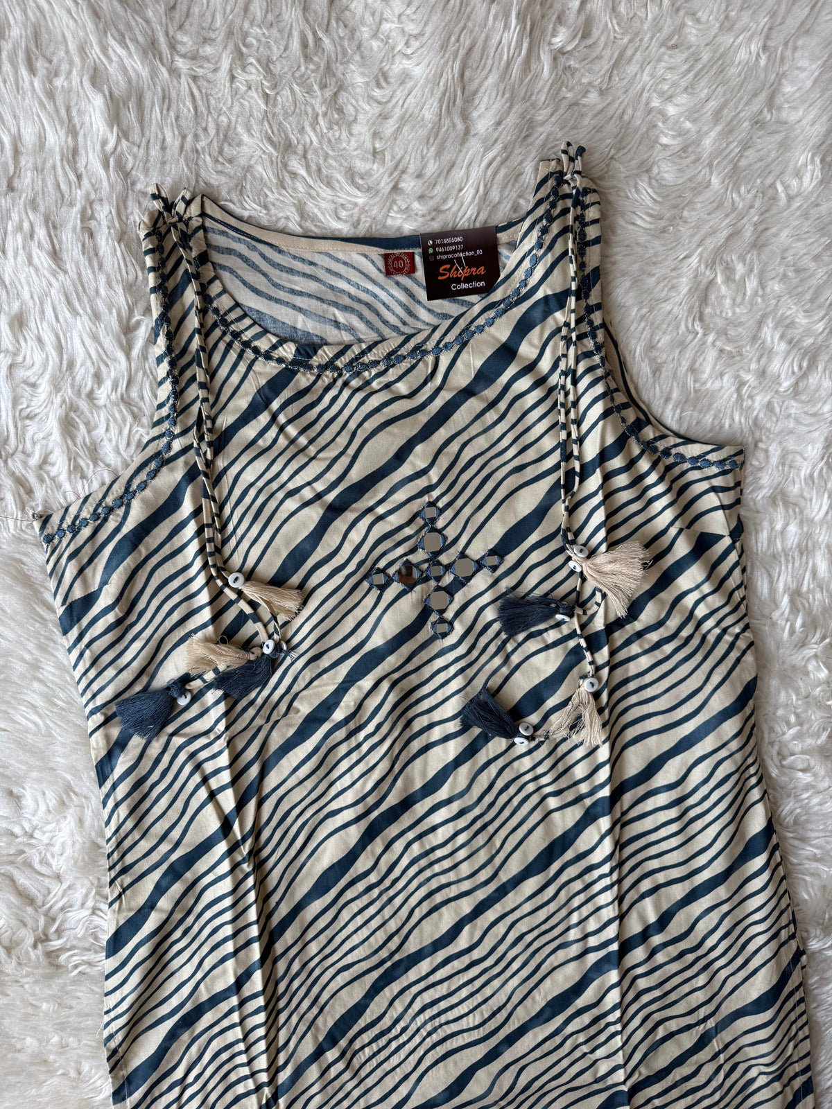 Rayon Sleeveless Kurti Pant Set