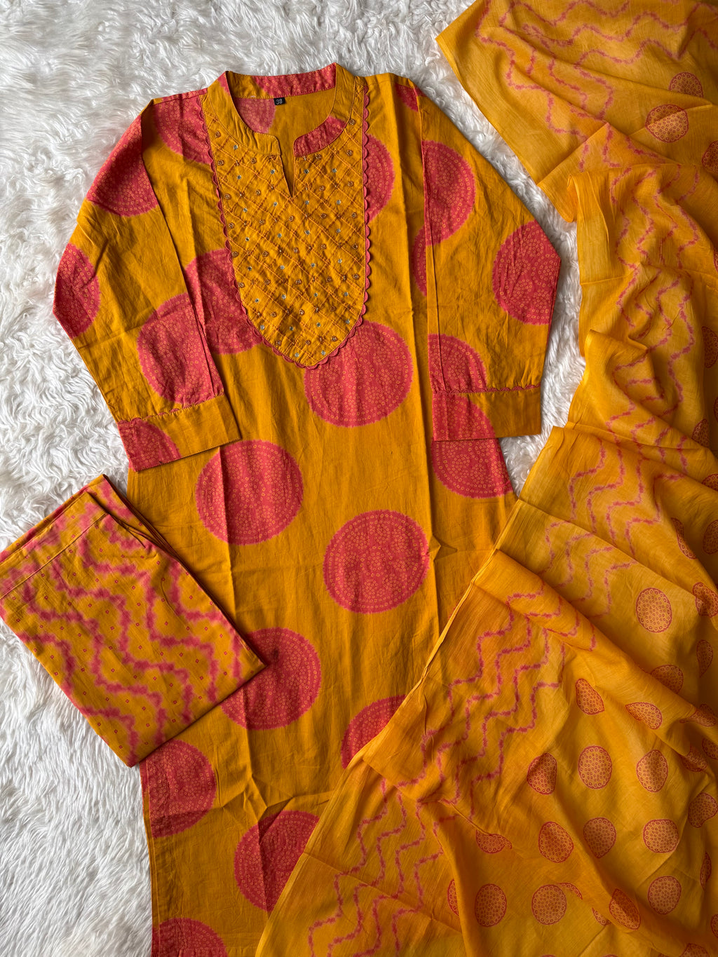Premium Cotton Bandhani Set