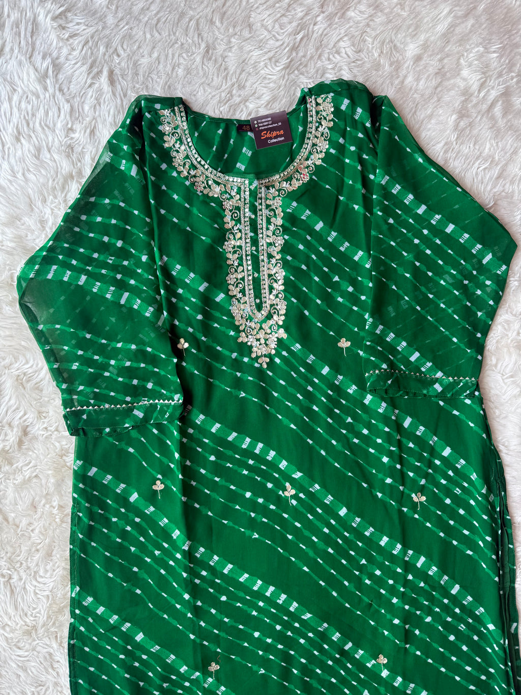 “Plus Size” Georgette Kurti Plazo Dupatta Set