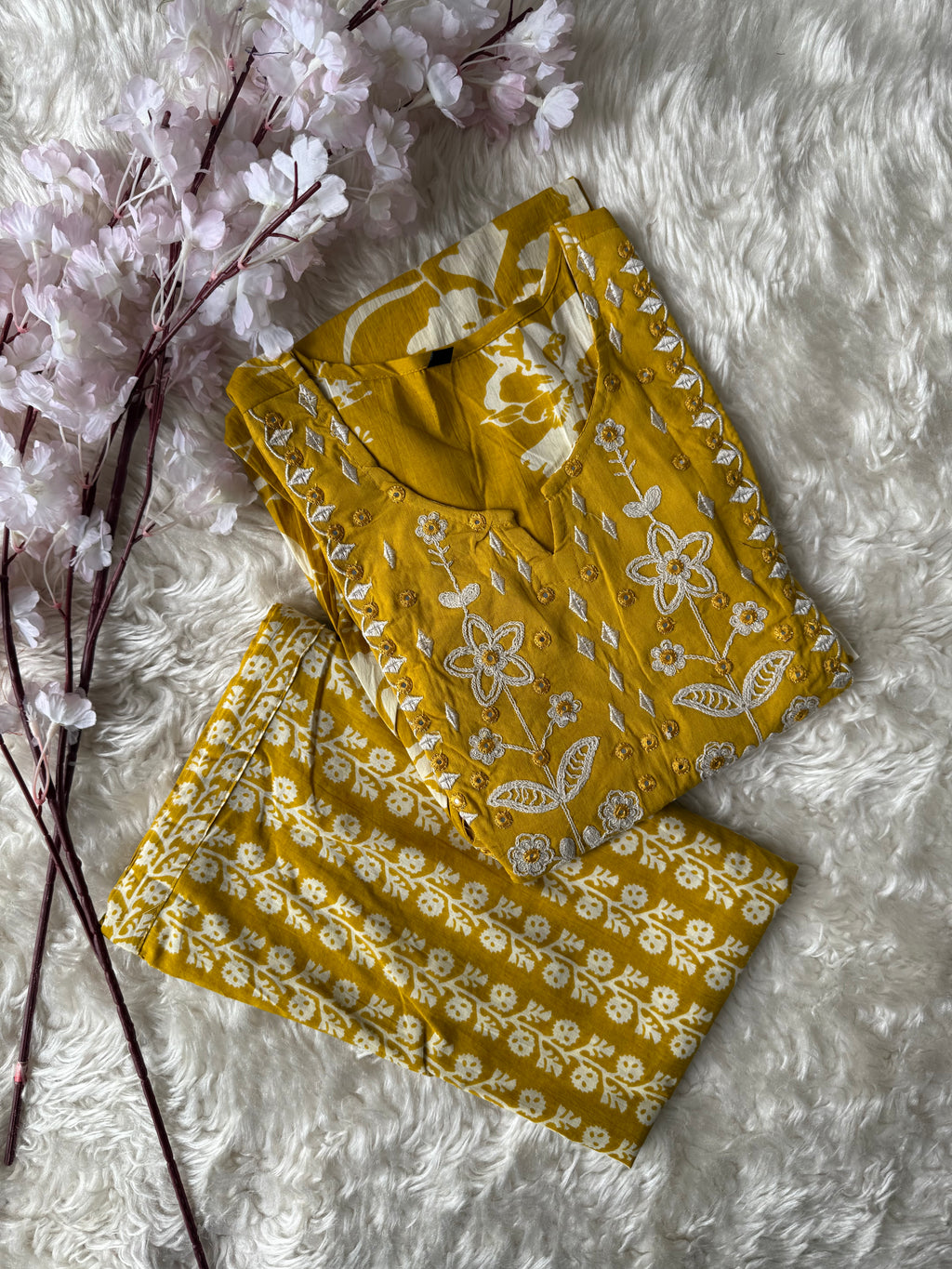 Cotton Flare Kurti Pant Set
