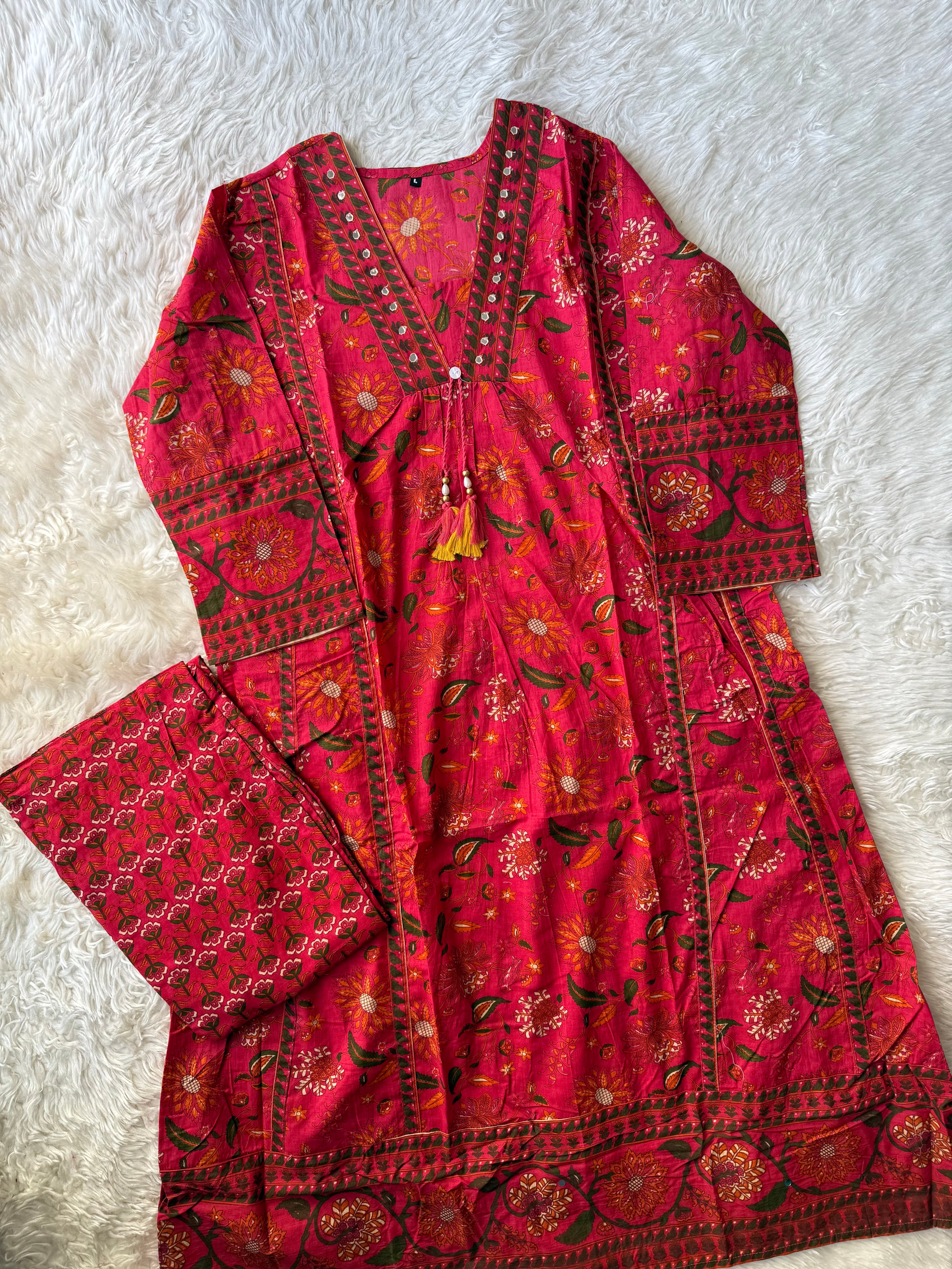 Cotton FLARE Kurti Pant Set