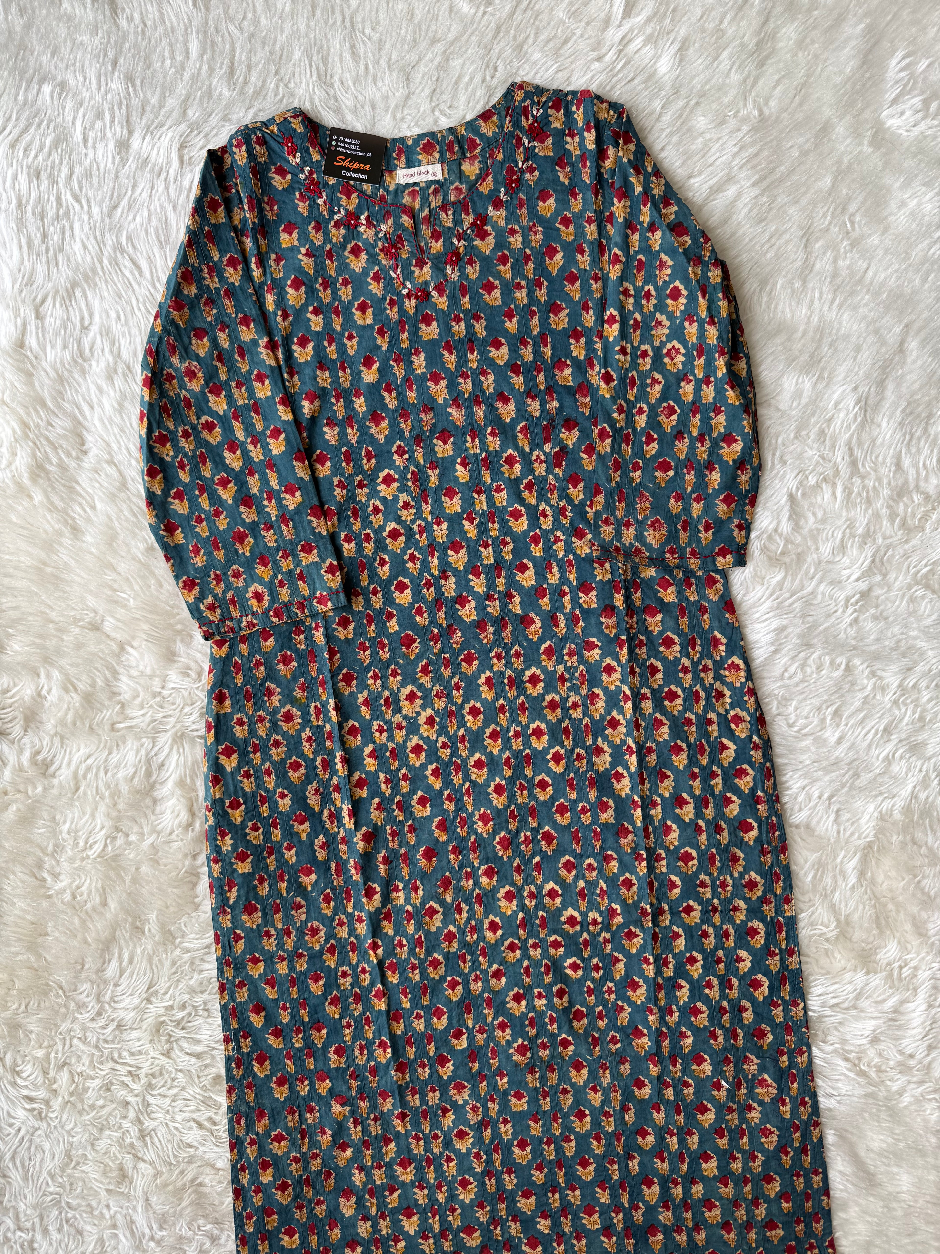 Premium Cotton Handblock Kurti