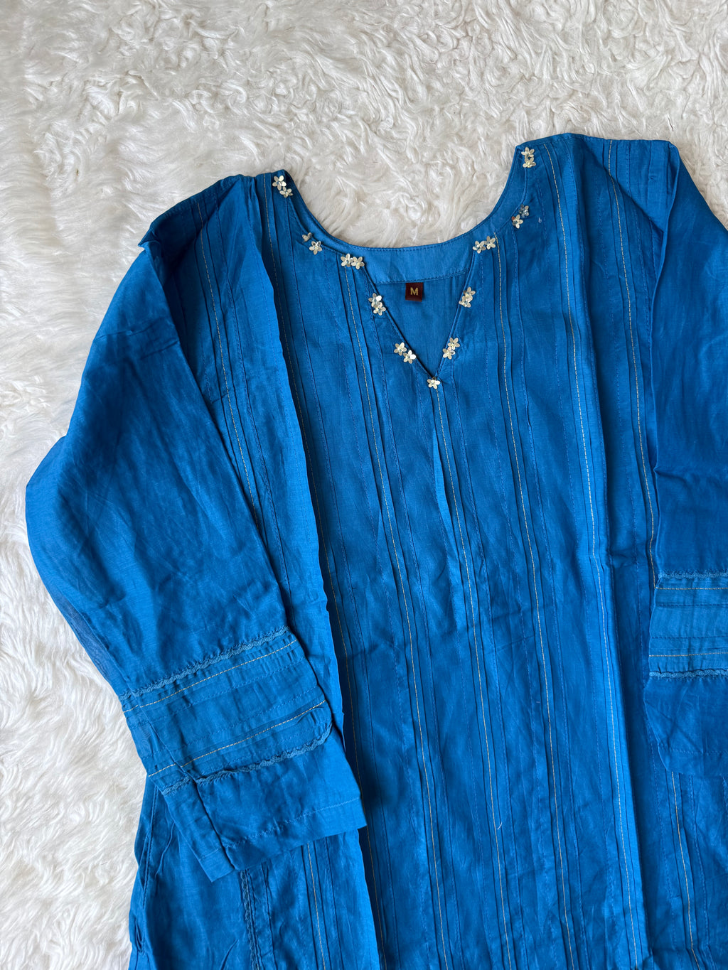 Mul Chanderi Kurti Pant Dupatta Set