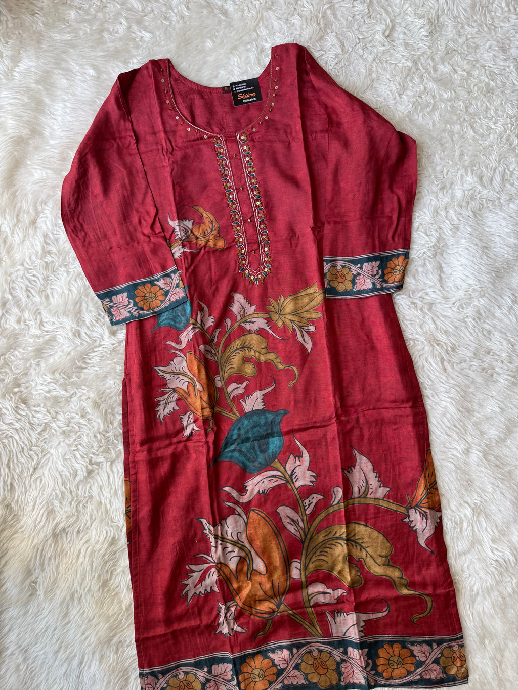 Premium Muslin Silk Kurti Pant Dupatta Set